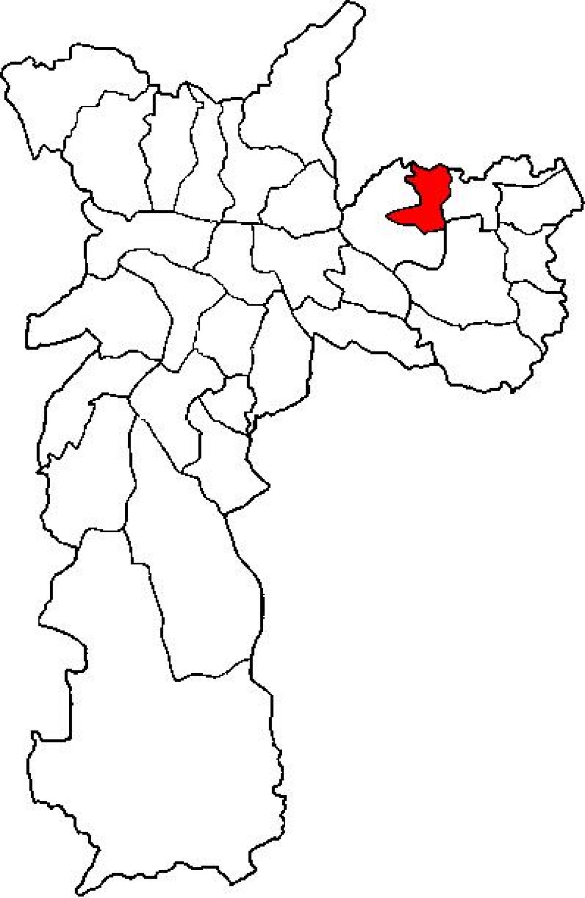 Карта Ermelino Матараццо суб-прэфектура Сан-Паўлу