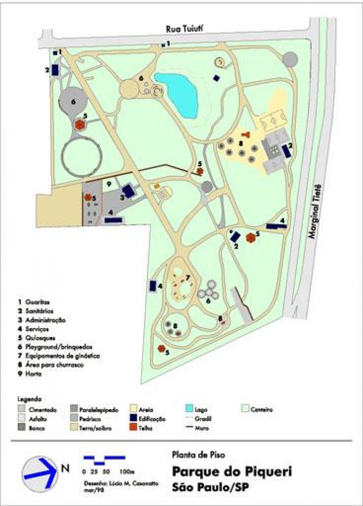 Карта Piqueri Парк Сан-Паўлу