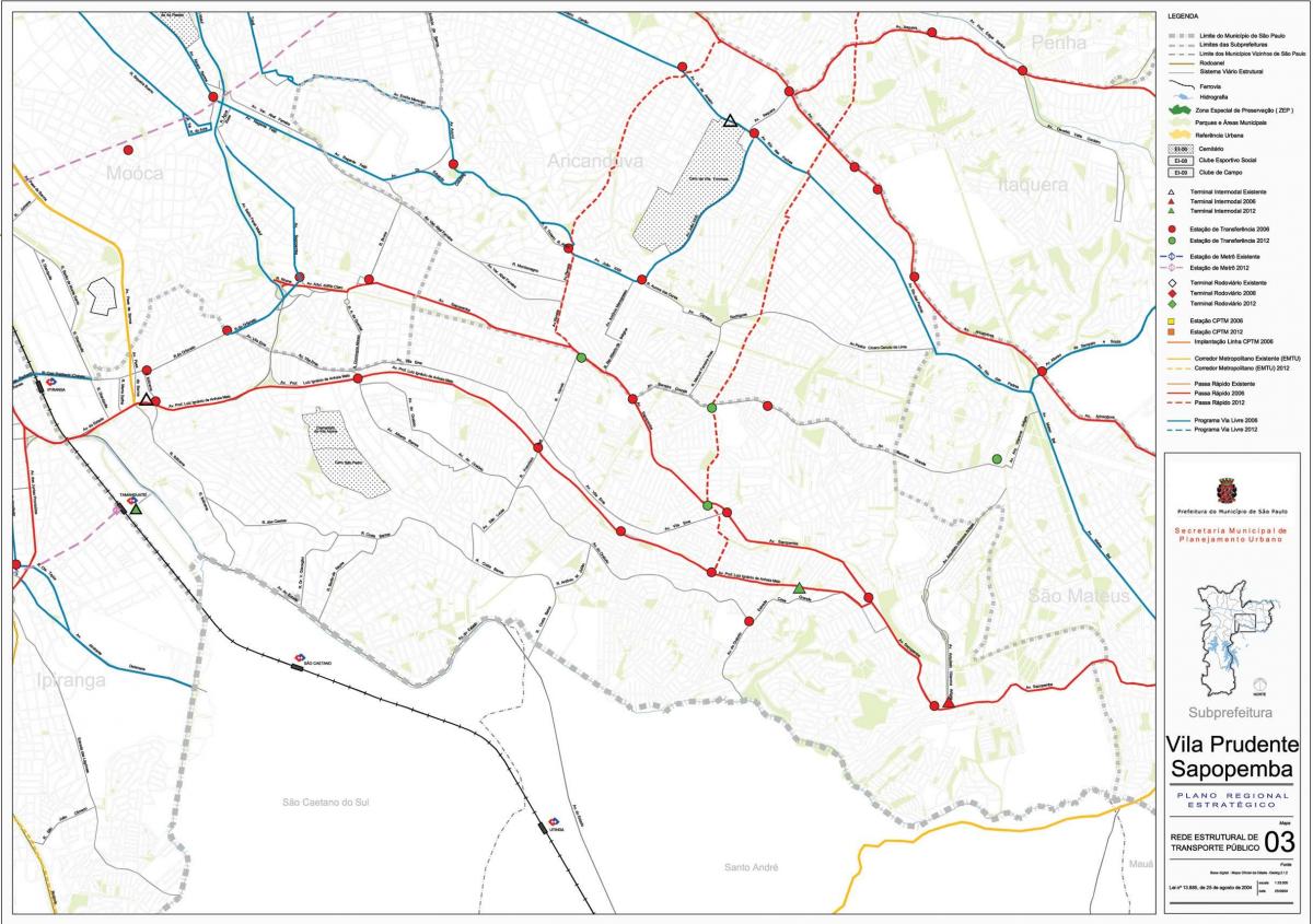 Карта Sapopembra Сан - Паўлу - грамадскі транспарт