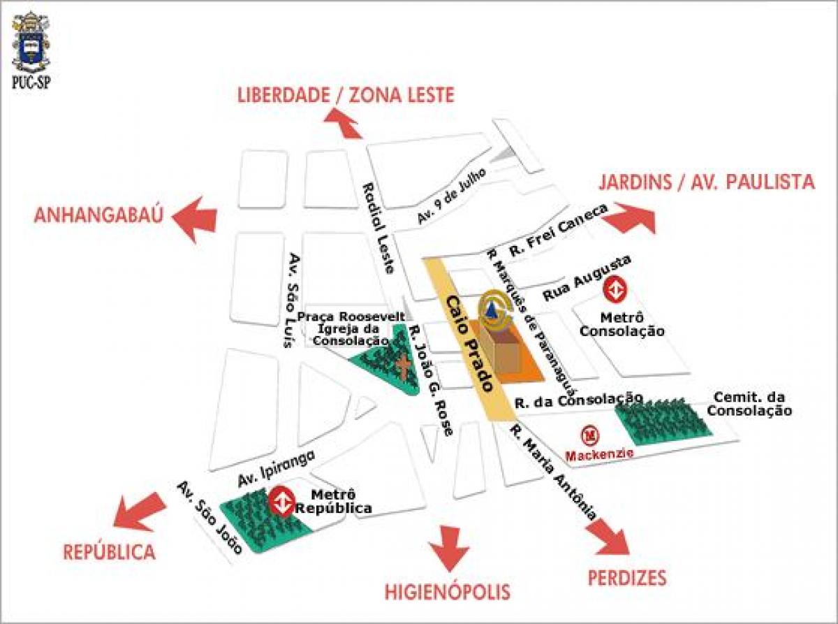 Карта папскай каталіцкага універсітэта Сан-Паўлу