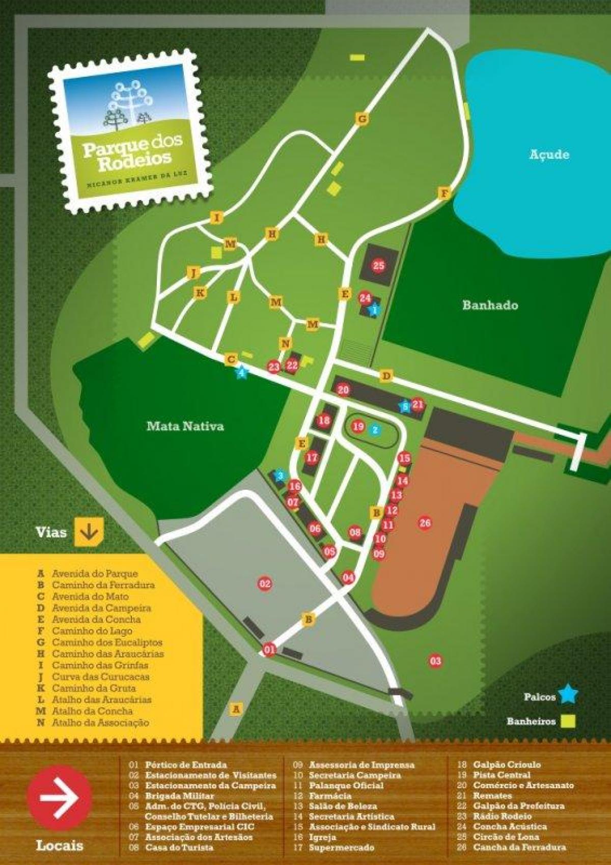 Карта парку Сан-Паўлу Родейо
