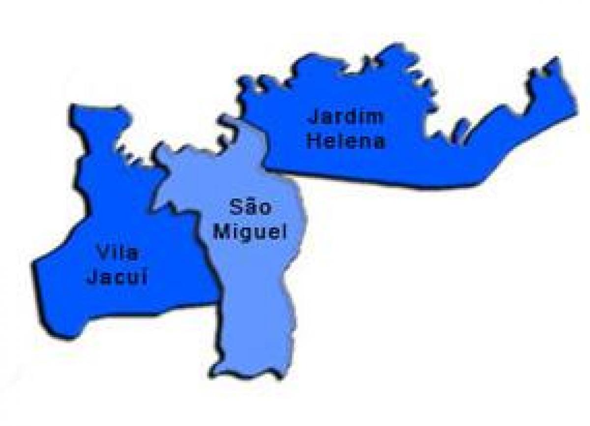 Карта Сан-Мігель-суб-прэфектуры Паулиста