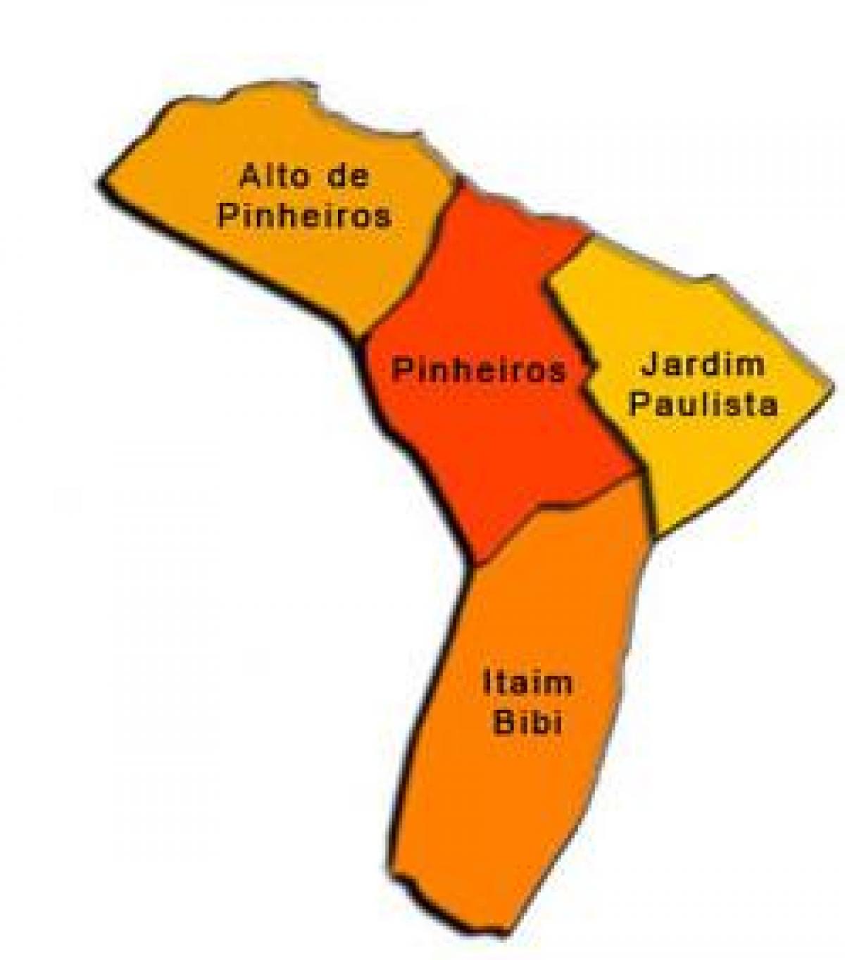 Карта суб-прэфектуры Пиньейросе