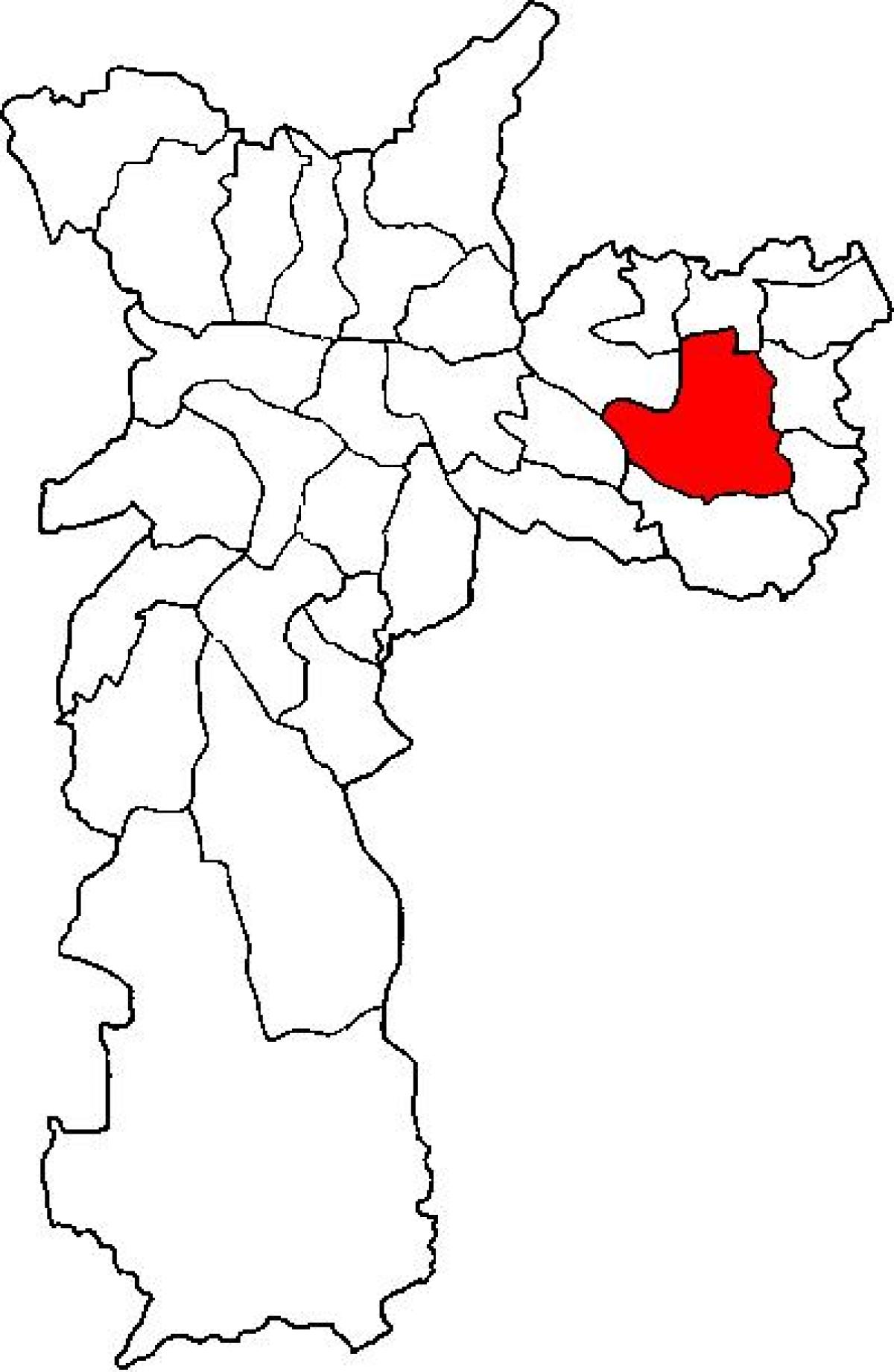 Карта супрефектур Итакера ў Сан-Паўлу