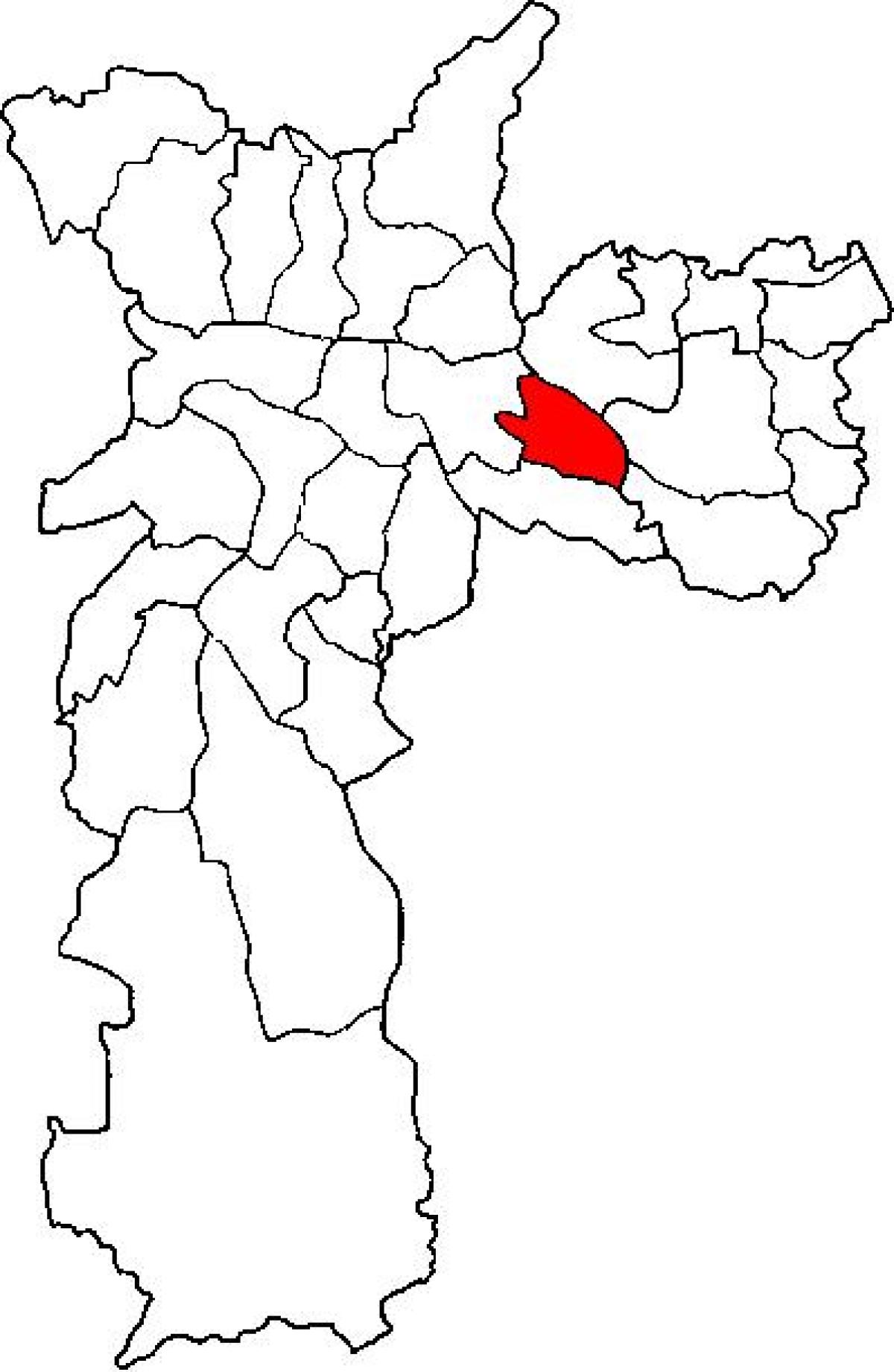 Карта Цэнтр-Віла супрефектур Фармоза-Сан-Паўлу