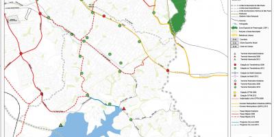 Карта Сидаде Адемаре Сан-Паўлу - грамадскі транспарт