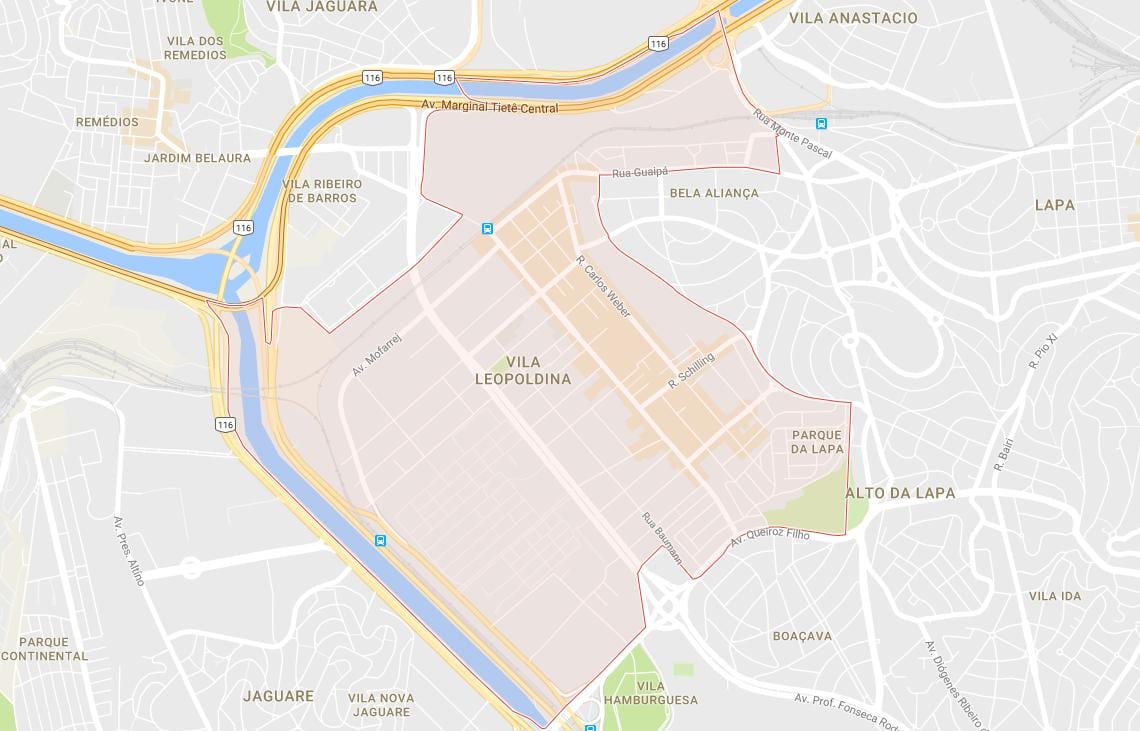 Карта Сан-Паўлу Віла Леапальдзіна