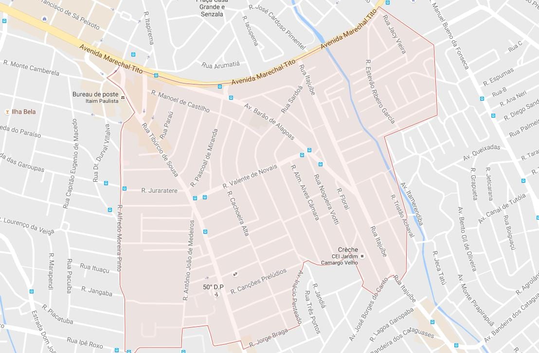 Карта Итайн Паулисте Сан-Паўлу