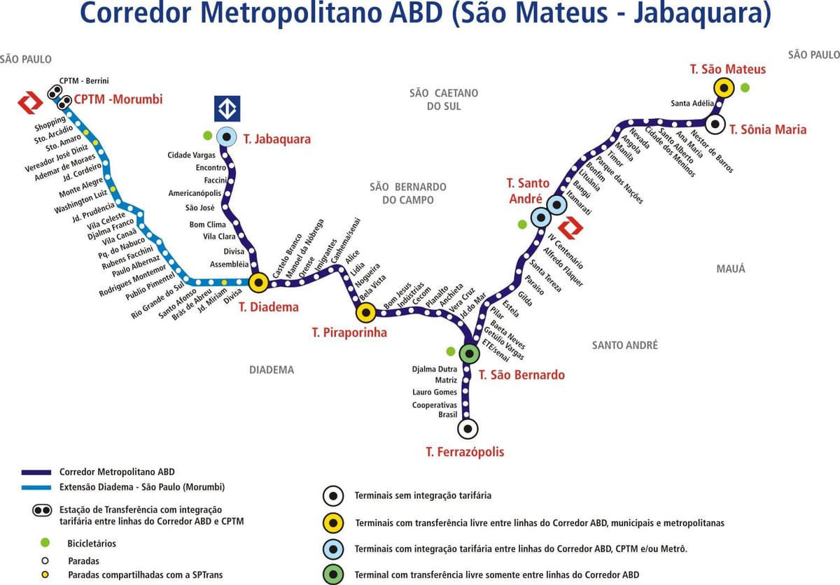 Карта коредоре метрапалітэна Абд