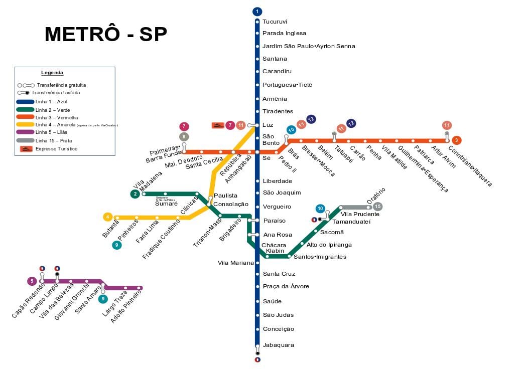 Карта метро Сан-Паўлу