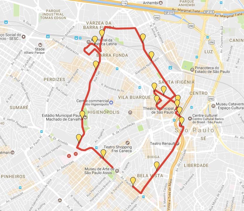 Карта Міжнароднага карыда Сан-Сильвестре