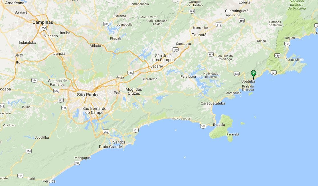 Карта пляж Вермелья-ДУ-Норте