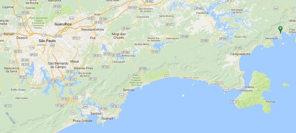 Карта пляж Вермелья-ДУ-Сул