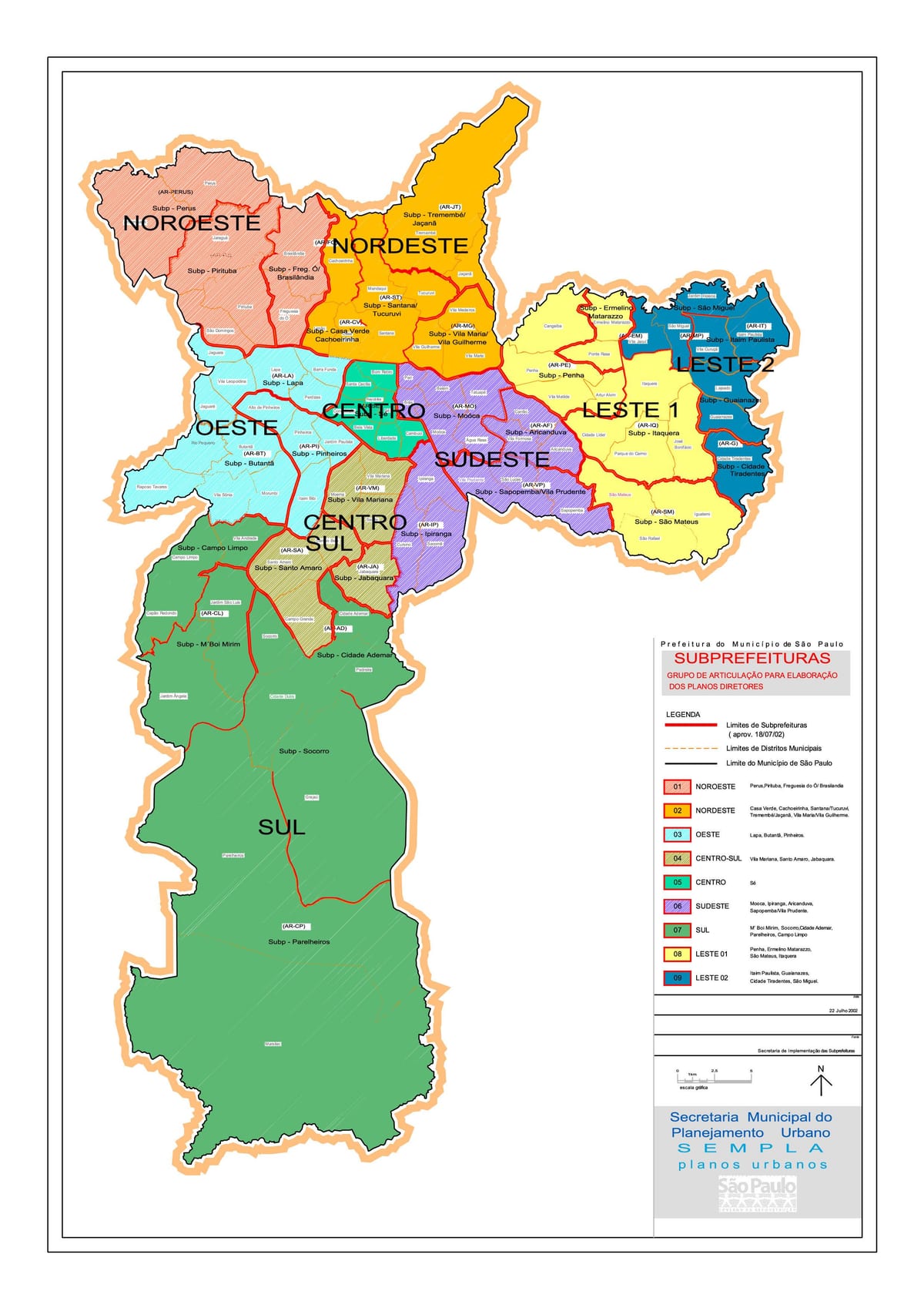 Карта рэгіёнаў Сан-Паўлу