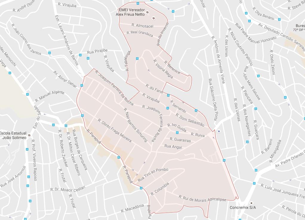 Карта Сан-Паўлу Brasilândia