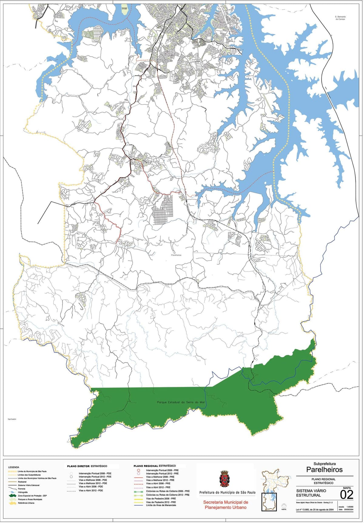 Карта Parelheiros Сан - Паўлу - дарог