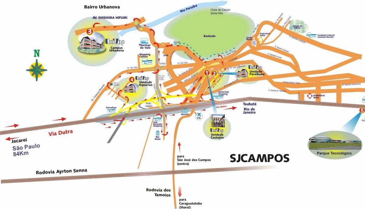 Карта Сан-Паўлу UNIVAP