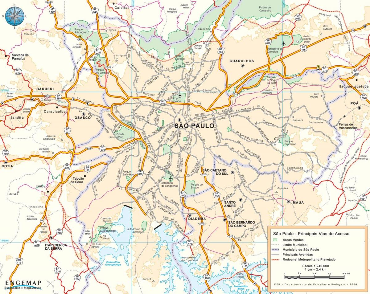 Карта Сан-Паўлу аэрапортаў