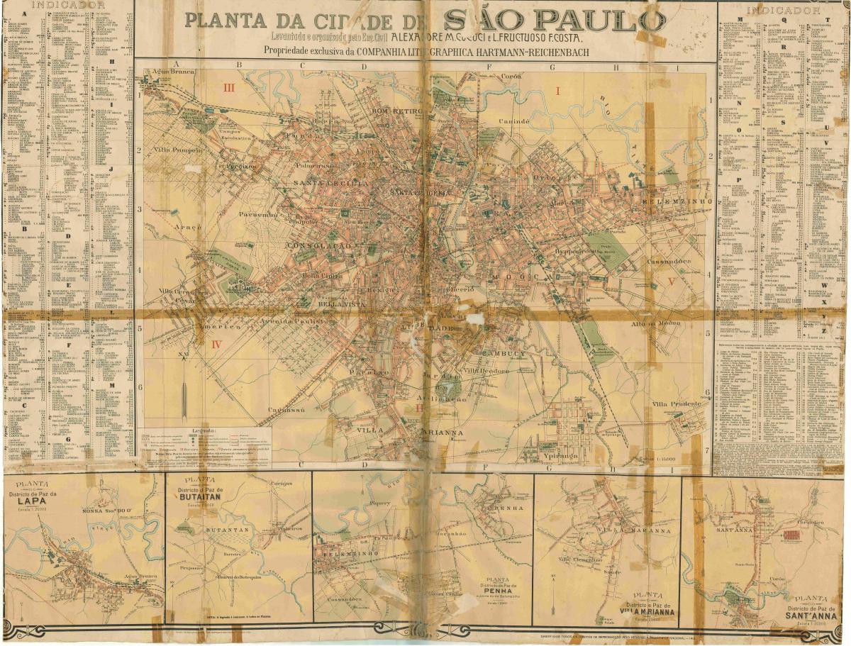 Карта былы Сан - Паўлу - 1913