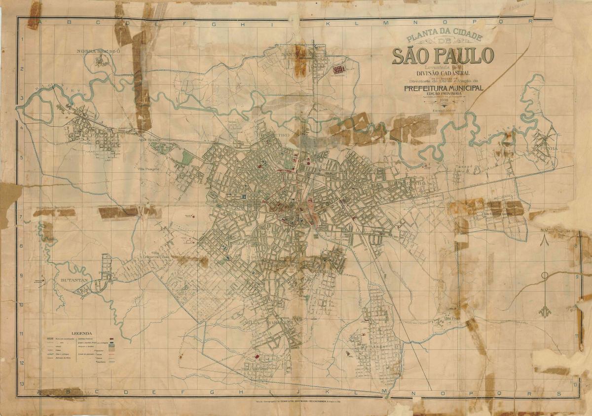 Карта былы Сан - Паўлу - 1916