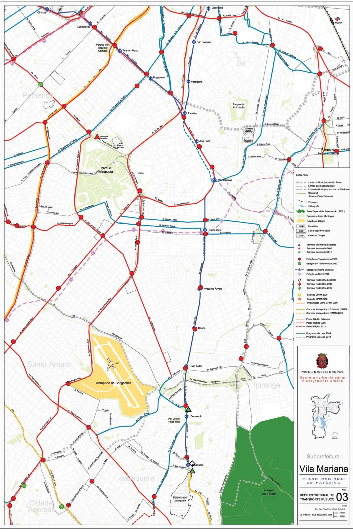 Карта Віла-Мар'яна Сан - Паўлу - грамадскі транспарт