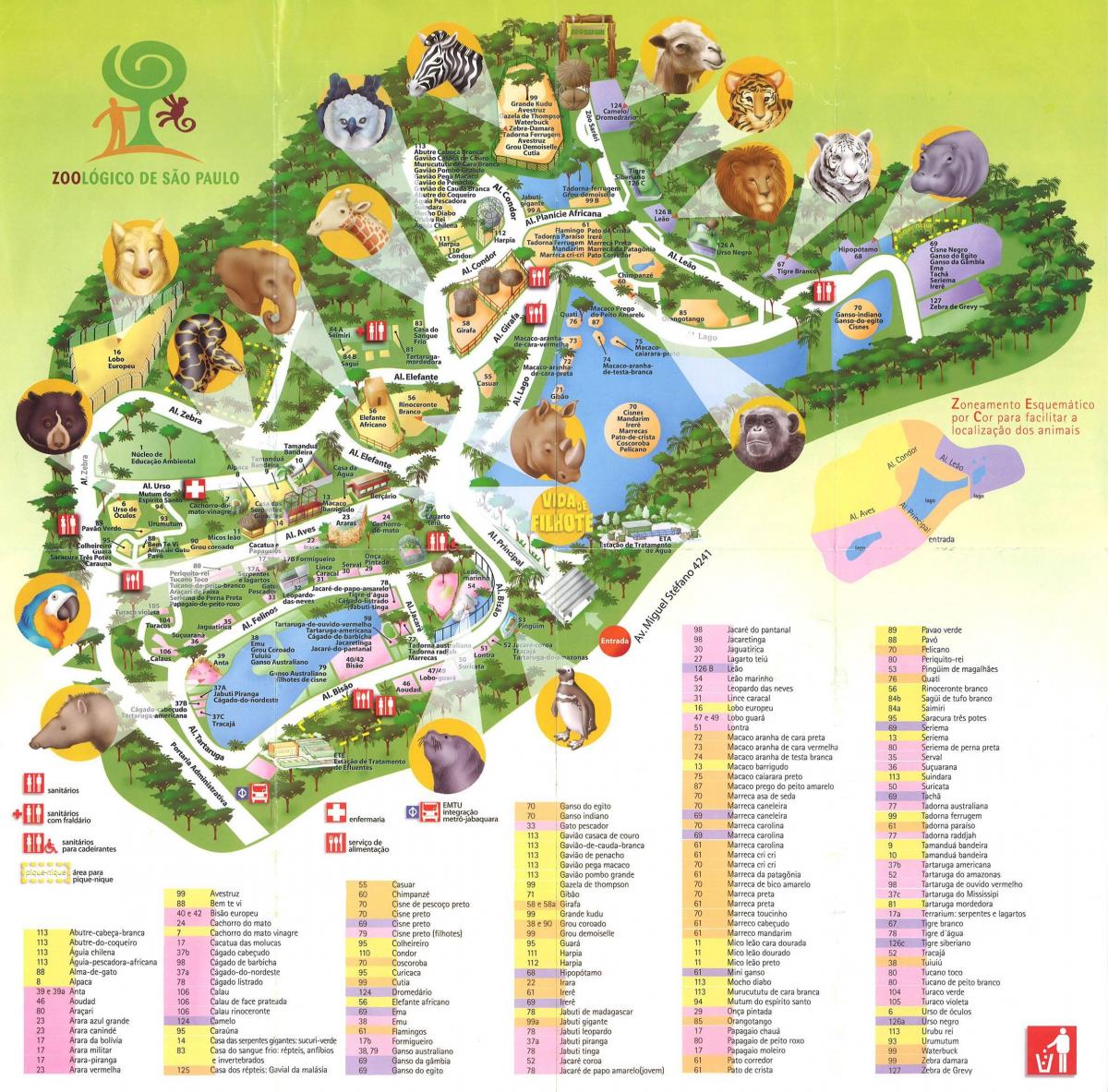 Карта заалагічны парк Сан-Паўлу