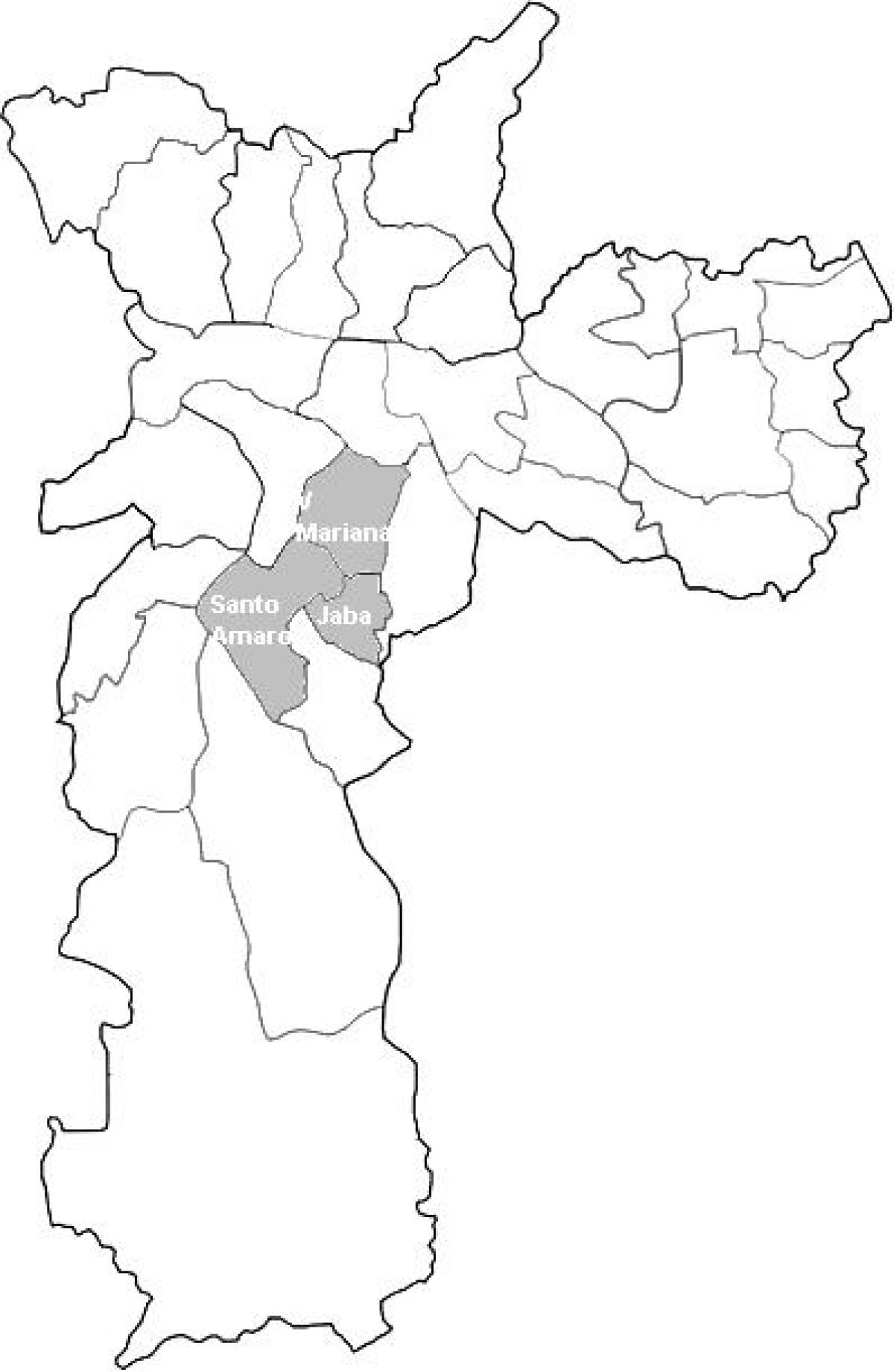 Карта зоны Цэнтра-Сул-Сан-Паўлу