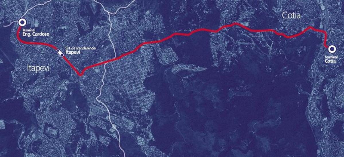 Карта коредоре БРТ метрапалітэна Итапеви-Котия