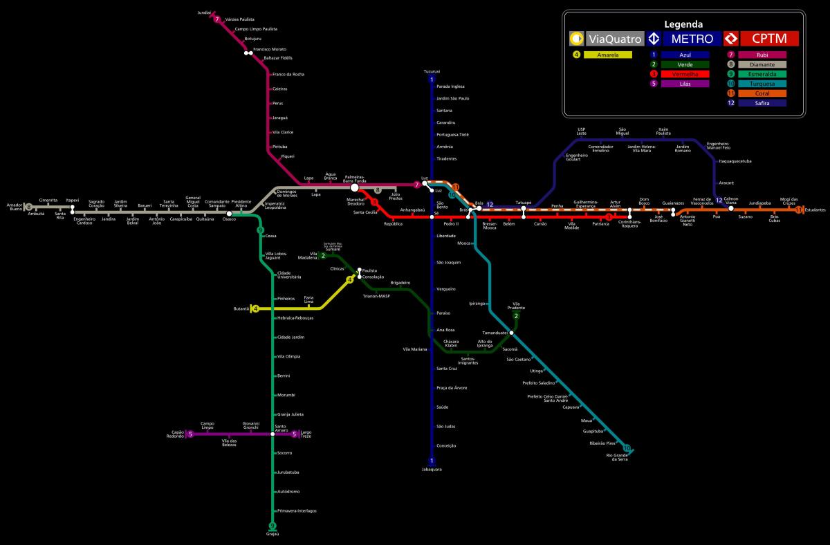 Карта метро Сан-Паўлу CPTM