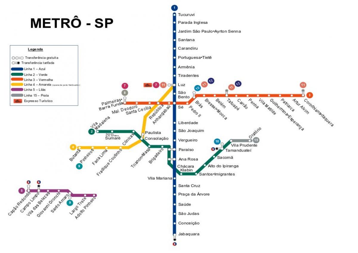 Карта метро Сан-Паўлу