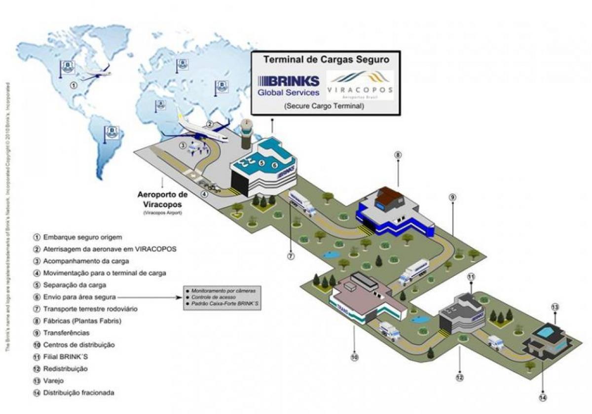 Карта Міжнародны аэрапорт Виракопус - высокі ўзровень бяспекі тэрмінала
