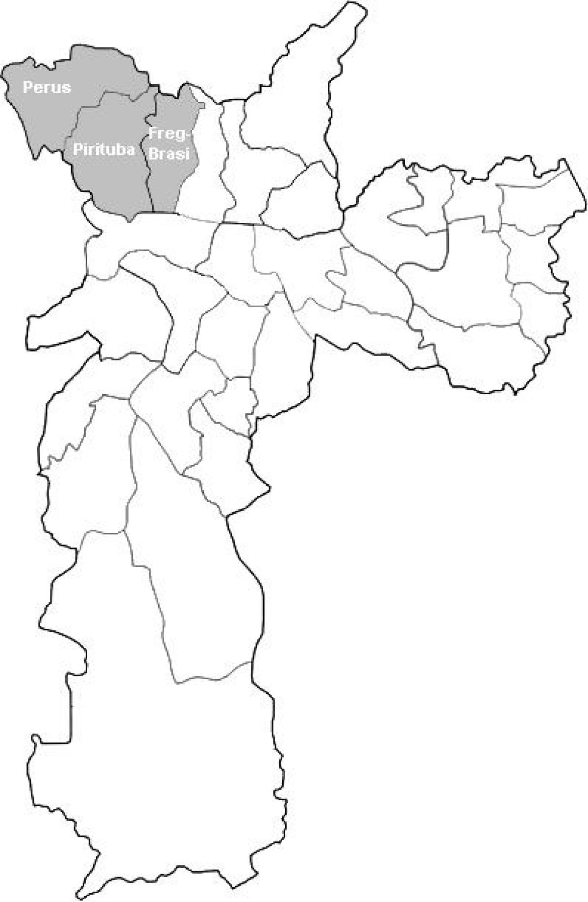 Карта Сан-Паўлу Нороэсте зоны