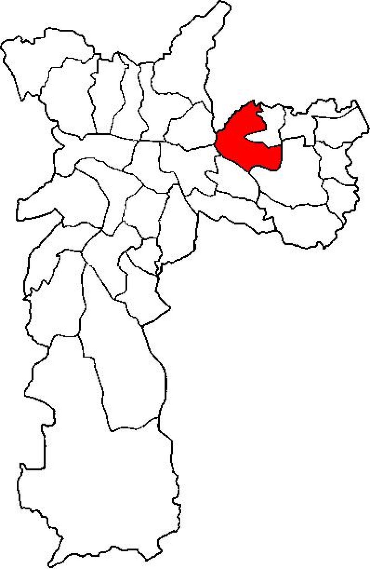 Карта Пенья суб-прэфектура Сан-Паўлу