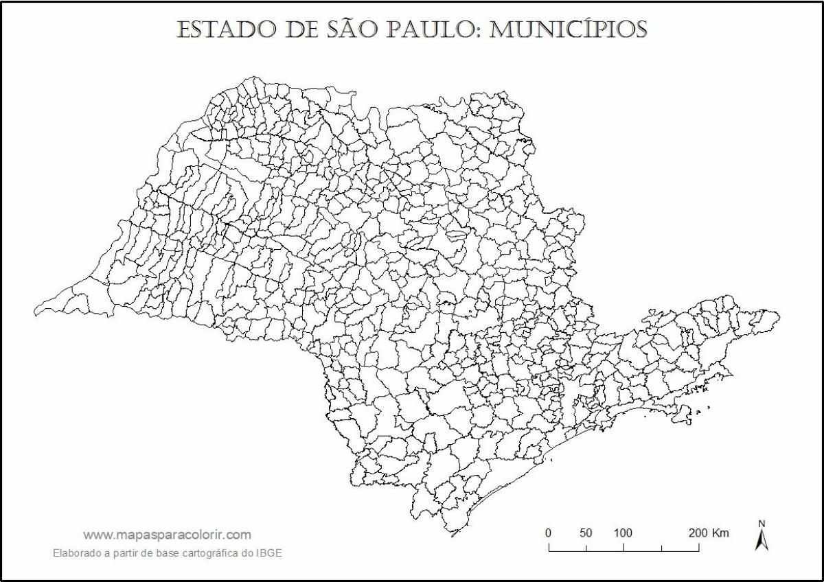 Карта Сан-Паўлу Дзева - муніцыпалітэты