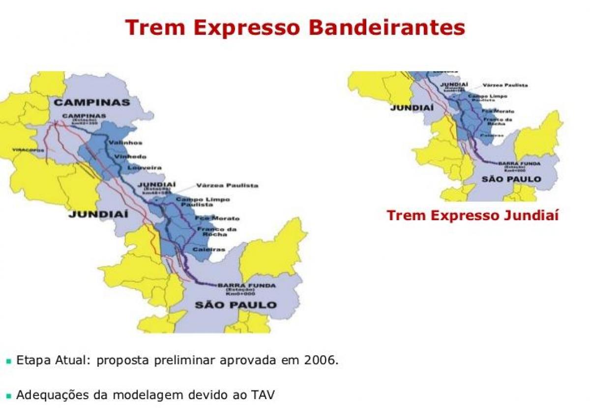 Карта Сан-Паўлу Экспрессо-Бандейрантисе