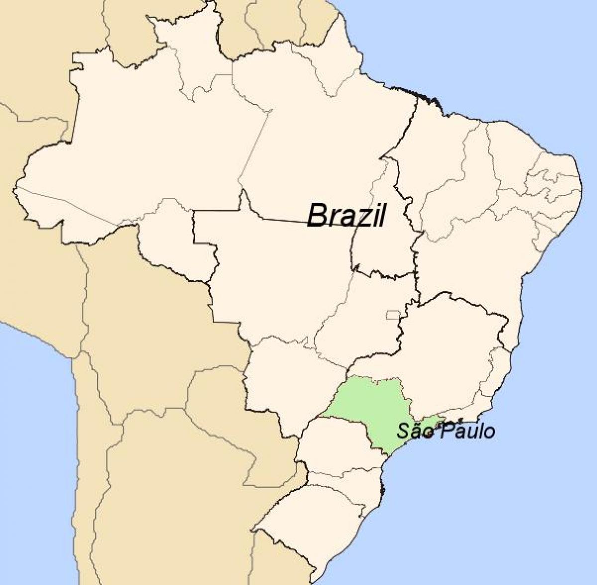 Карта Сан-Паўлу ў Бразіліі