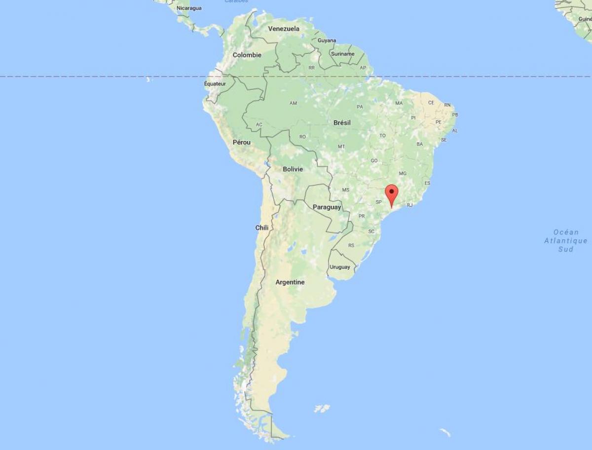 Карта Сан-Паўлу ў Паўднёвую Амерыку