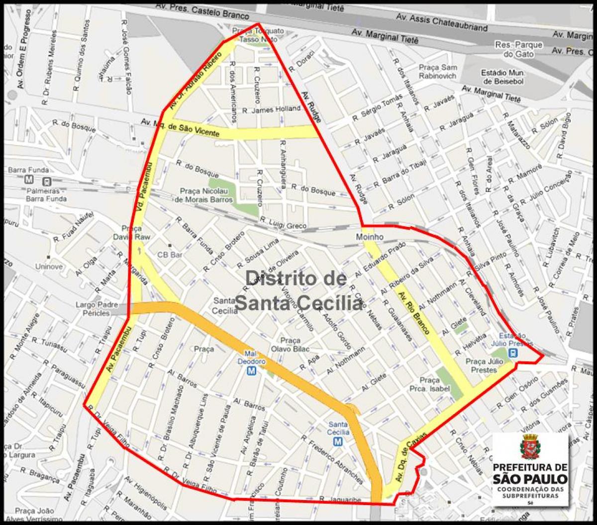 Карта Санта-Сесіліі Сан-Паўлу