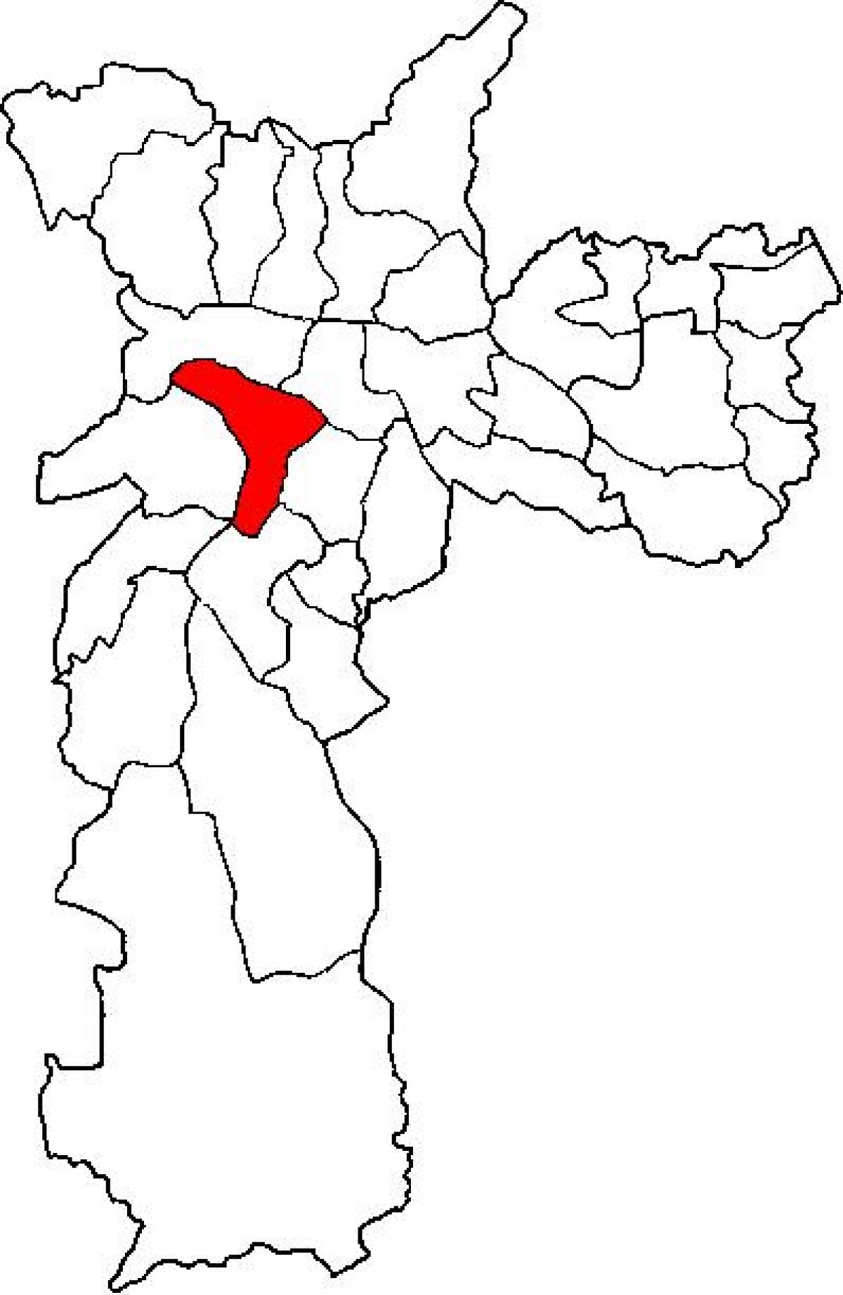 Карта супрефектур Пинхейрос горада Сан-Паўлу