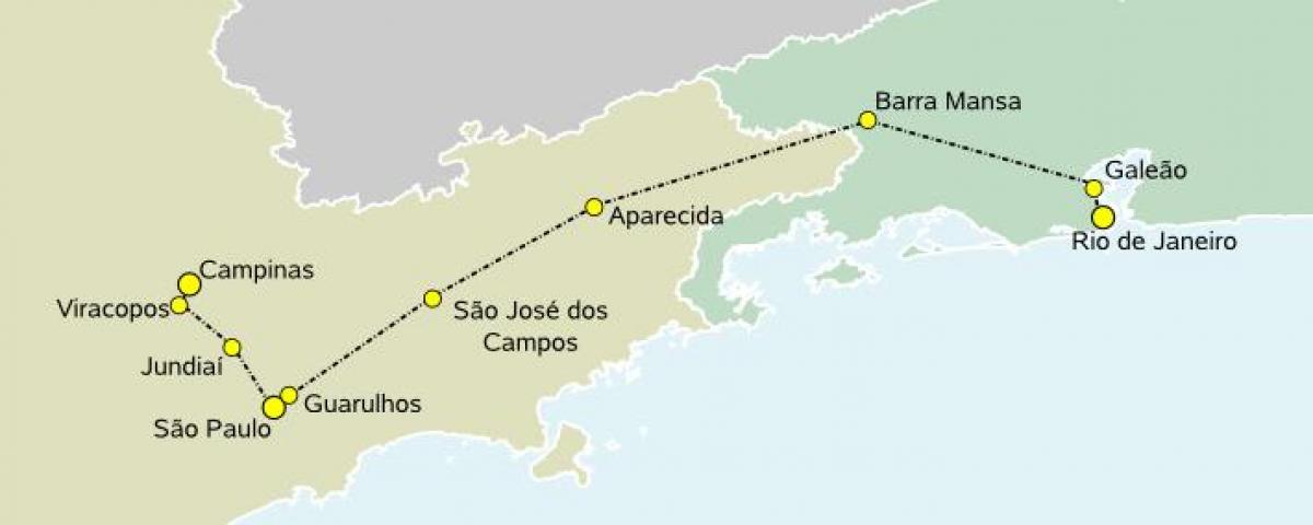 Карта хуткасных цягнікоў Сан-Паўлу