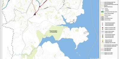 Карта М'баі Мирине Сан - Паўлу - грамадскі транспарт