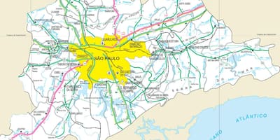 Карта аўтамабільных дарог ўскраіне Сан-Паўлу