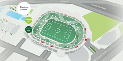 Карта Альянц Парк - верхнія трыбуны