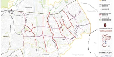 Карта Итайн Паулисте - Curuçá Віла-Сан - Паўлу - дарог