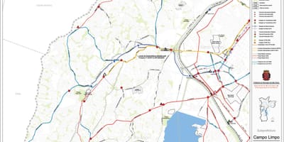 Карта Кампу-Лимпу-Сан-Паўлу - грамадскі транспарт