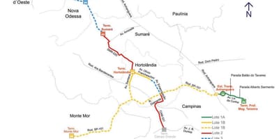 Карта коредоре метрапалітэна Нороэсте