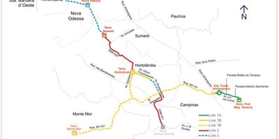 Карта коредоре метрапалітэна Biléo Соарэс