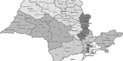 Карта Сан-Паўлу чорны і белы