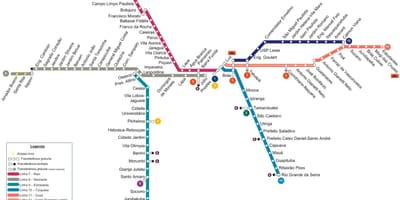 Карта Сан-Паўлу CPTM