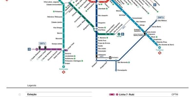 Карта Сан-Паўлу CPTM транспарту